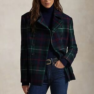 Polo Ralph Lauren Plaid Tweed Double-Breasted Jacket